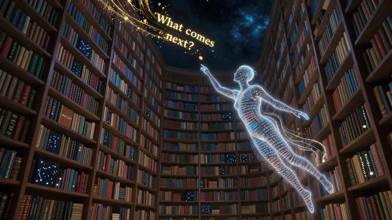 How Large Language Models Learn: Self-Supervised Training at Internet Scale