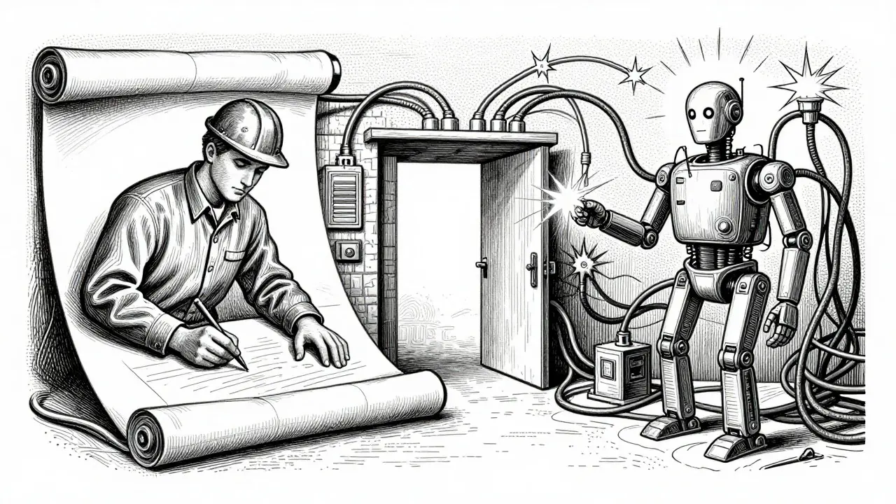 Human engineer balances against automated test bots