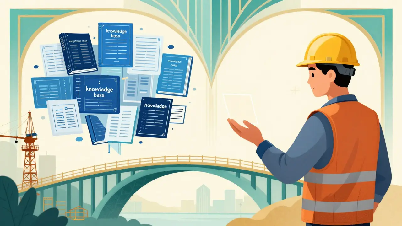 An illustration showing AI transforming complex regulatory documents into clear insights for a site manager.