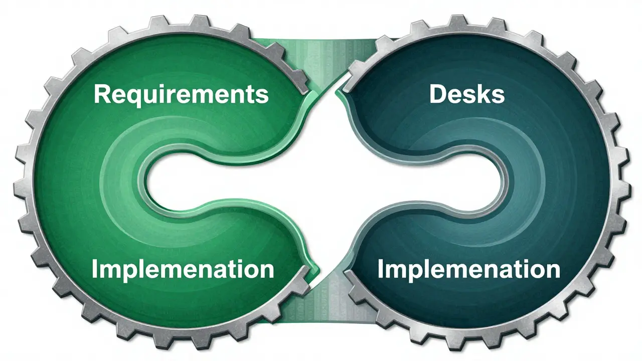 Circular diagram showing four phases of spec-driven dev