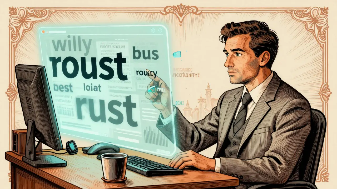 Executive analyzes text with varying boldness indicating AI confidence levels