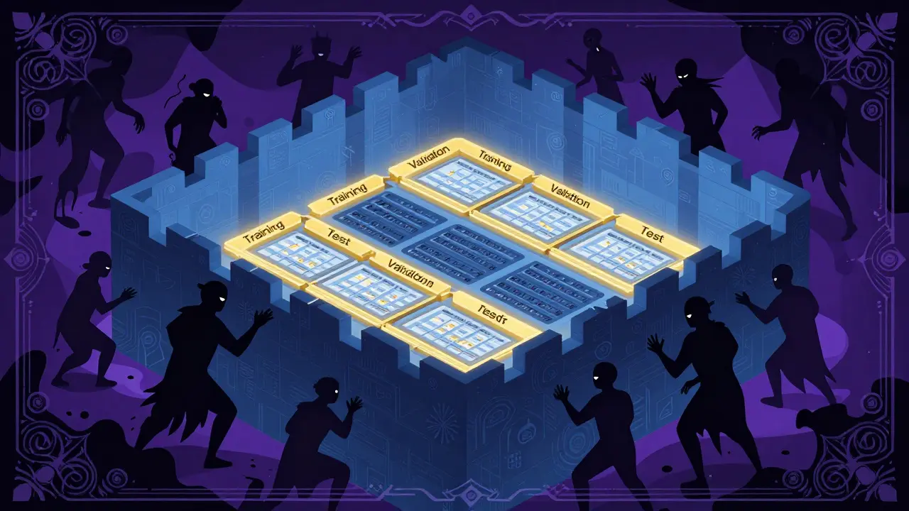 Fortress protecting organized data sets from shadowy adversarial attacks in Art Deco