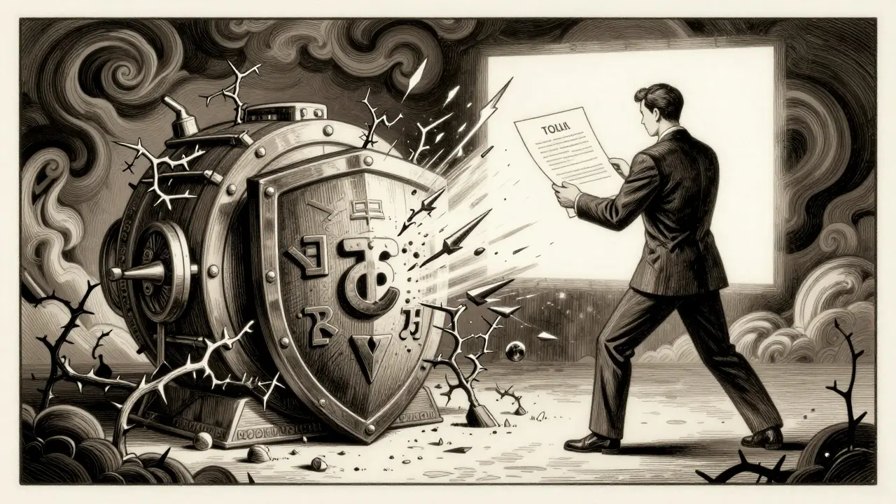 Stylized drawing of a data vault defending against chaotic AI attack vectors