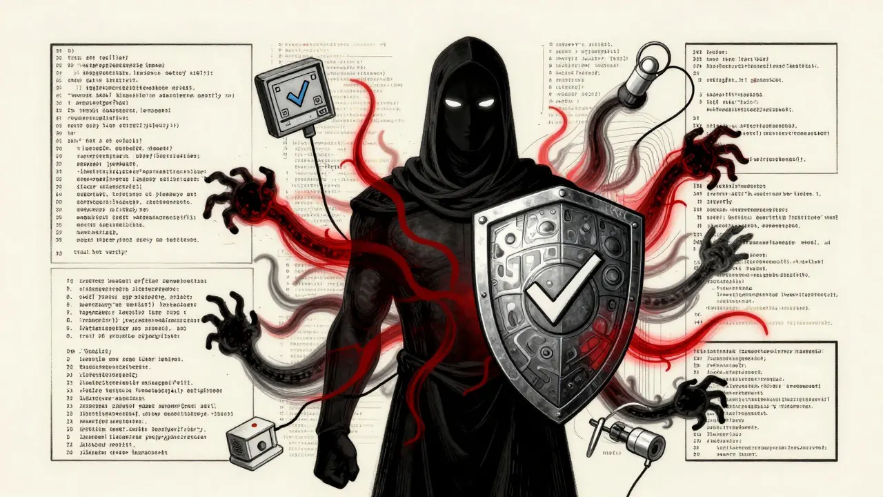 Digital guardian shielding code from shadowy security threats