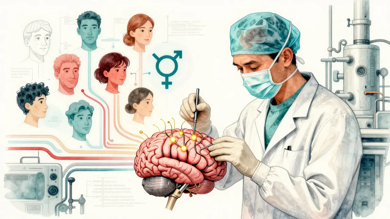 Scientist pruning neural network nodes to reduce AI stereotypes