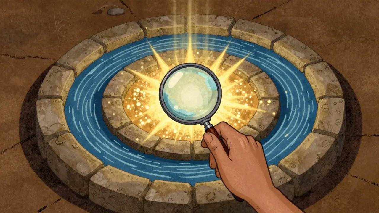 Three concentric rings representing LLM monitoring layers in vintage illustration style