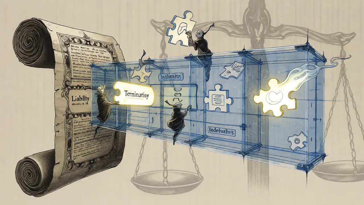 Magical scroll transforming into structured legal blueprint