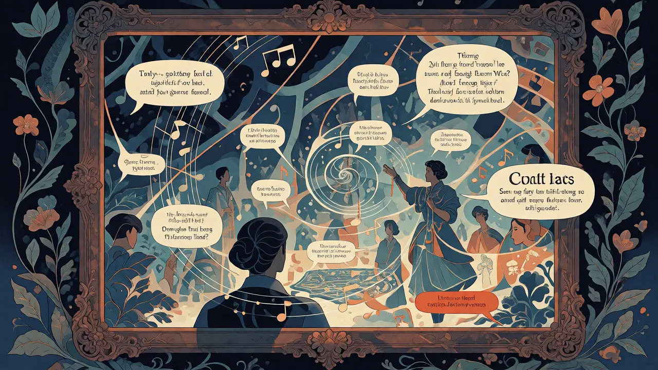 Fantasy drawing showing a viewer asking questions to extract details from a video scene.
